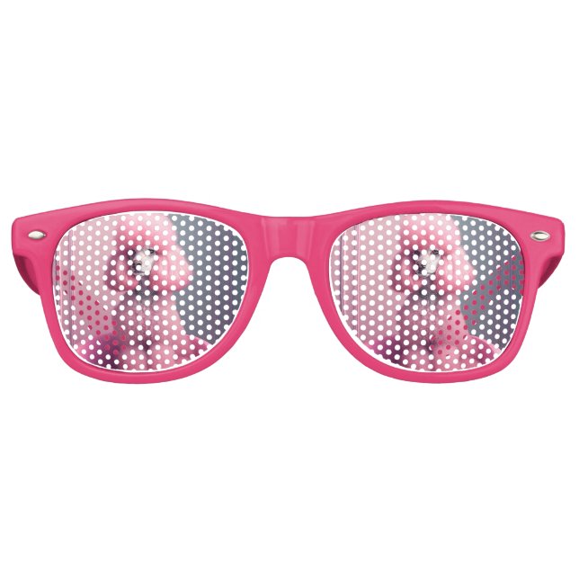 FIESTA RETRO ¡EL PERRO DE POODLE ROSA GAFAS DE DIVERSIÓN! (Anverso)