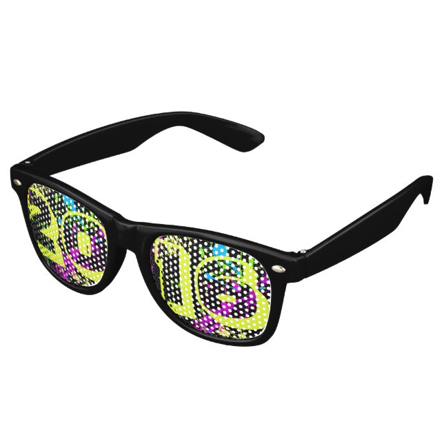 Fiesta Retro Feliz Año Nuevo 2016 Pintura Neon Splash Gafas de  (Ángulo)