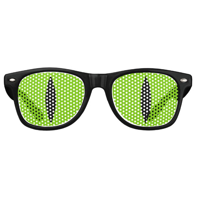 Fiesta Retro Gafas De Brujas De Gato De Halloween. (Green) (Anverso)