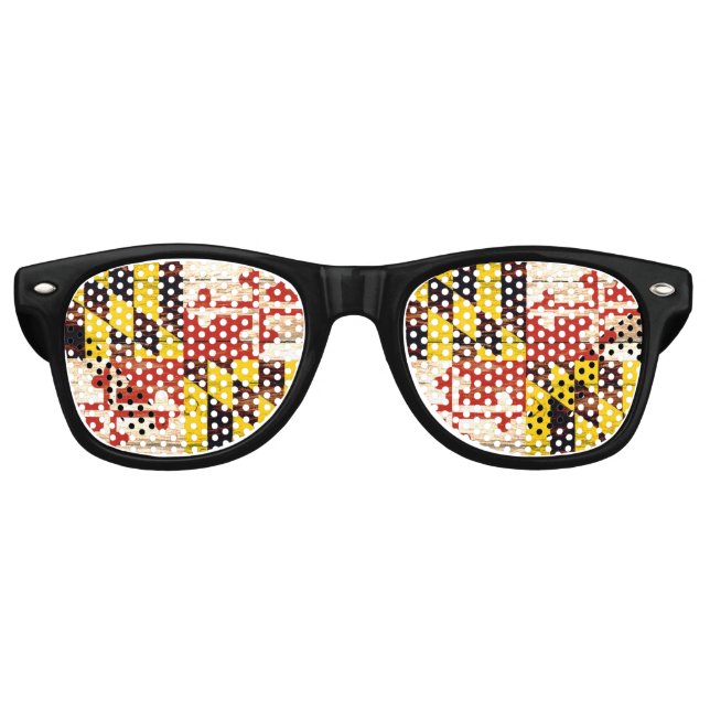 Fiesta Retro Gafas de la bandera de Maryland de madera templada (Anverso)