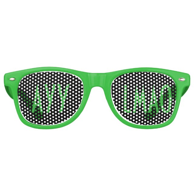 Fiesta Retro Gafas de texto Ayy Lmao Alien (Anverso)