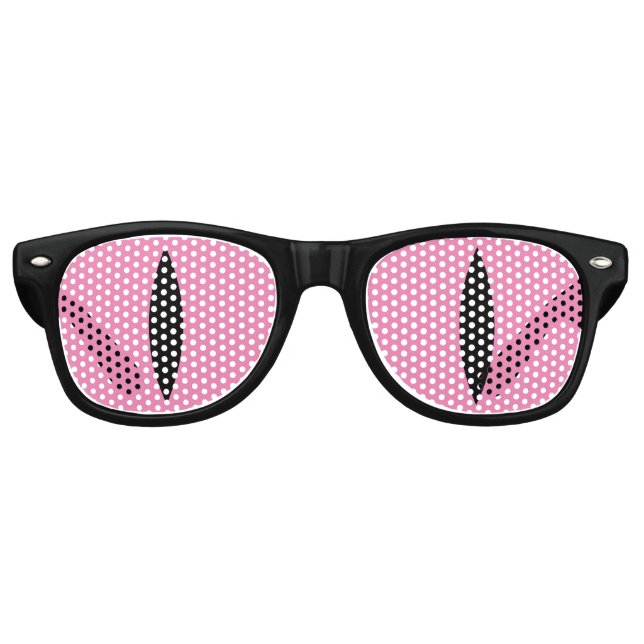 Fiesta Retro Gafas Graciosas De Ojos De Gato (Rosa) (Anverso)