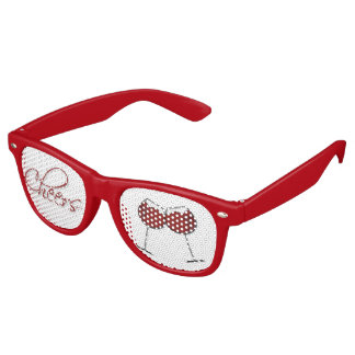 Fiesta Retro Vino Rojo Saluda Fiestas Gafas De Ojos