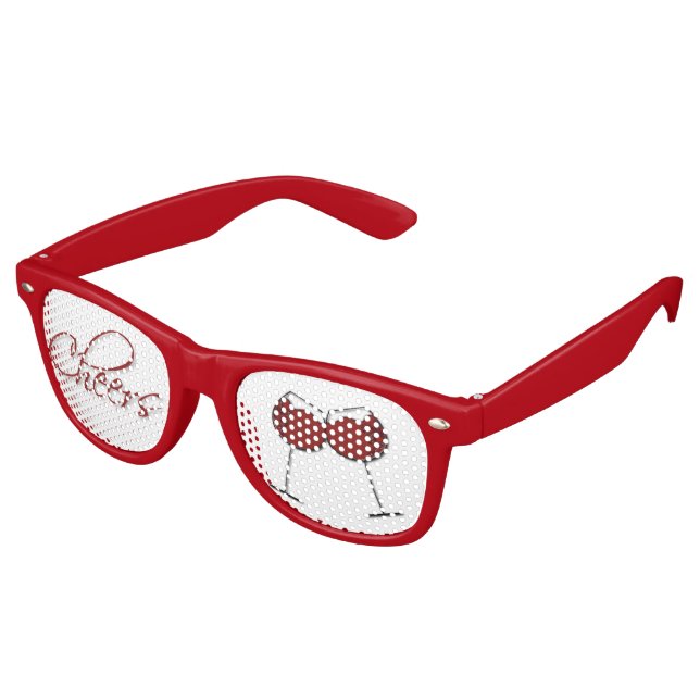 Fiesta Retro Vino Rojo Saluda Fiestas Gafas De Ojos (Ángulo)