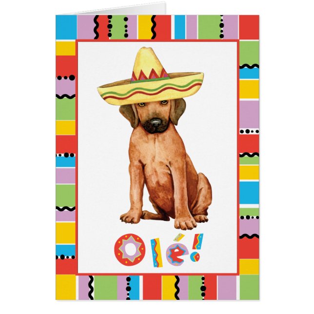 Fiesta Rhodesian Ridgeback Card (Frente)
