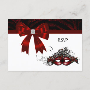 Fiesta rojo RSVP de la mascarada