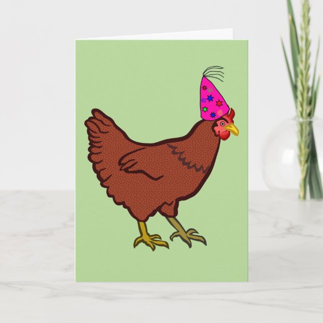 FIESTA ROOSTER FELIZ TARJETAS DE REUNIÓN DE CUMPLE (Anverso)