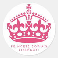 Fiesta Rosa Tiara Favor Pegatinas
