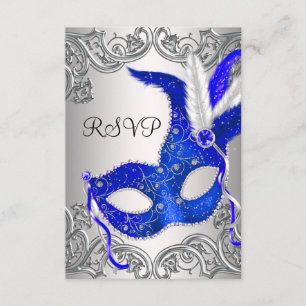 Fiesta RSVP de la mascarada de la máscara del azul