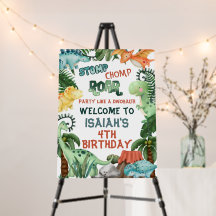 Fiesta Rugiente Como un Dinosaurio Bienvenida 