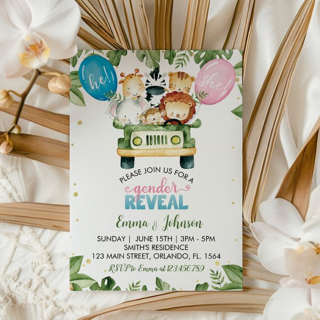 Fiesta Safari de género animal revela invitación (Subido por el creador)