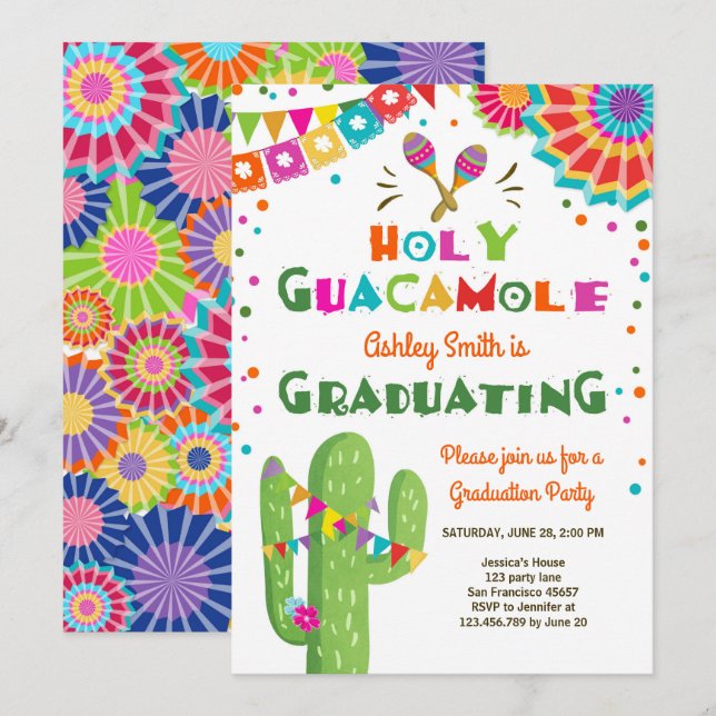 Fiesta santo de la invitación de la graduación de (Anverso / Reverso)