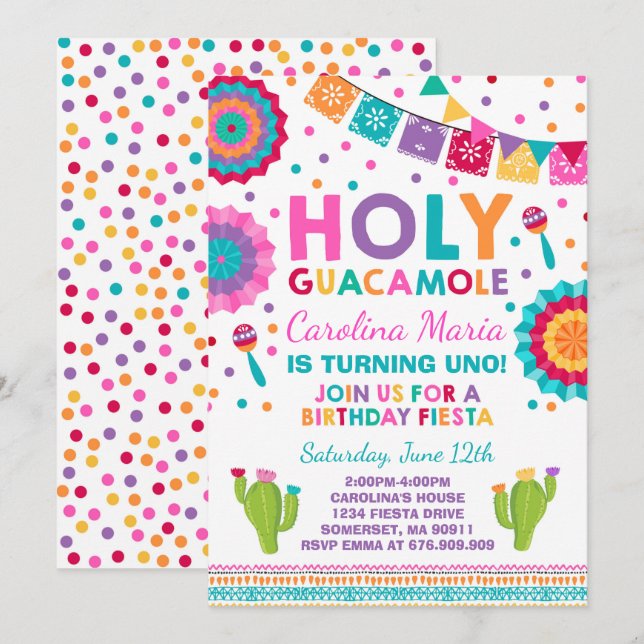 Fiesta santo del Guacamole de la invitación del (Anverso / Reverso)