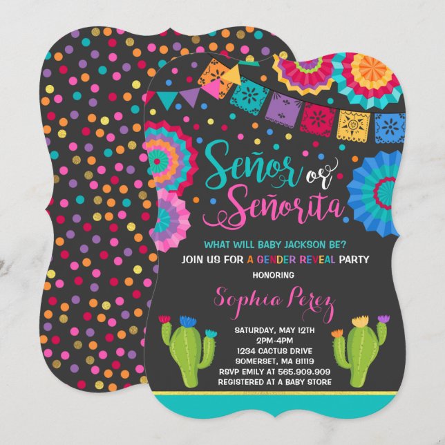 Fiesta Sexo Revela Invitación Señor O Señorita (Anverso / Reverso)