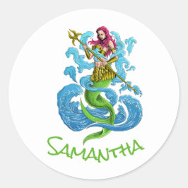 Fiesta Sirena Guerrero Pegatina redondo clásico