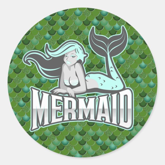 Fiesta Sirena Guerrero Pegatina redondo clásico (Anverso)