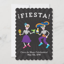 Fiesta Skulls Party Invitación