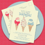 Fiesta sorpresa Ice Cream Invitación a cumplir 30<br><div class="desc">Novedades para el verano 2024. Nuestra postal de invitación "Helado Crema,  Gritas Que Todos Nos Sorprendemos". Tres helados de color agua retro con helados patrióticos rojos,  blancos y azules y rociadores ocupan el centro del escenario por encima de los detalles de tu fiesta de cumpleaños.</div>