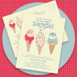 Fiesta sorpresa Ice Cream Invitación a cumplir 60<br><div class="desc">Novedades para el verano 2024. Nuestra postal de invitación "Helado Crema,  Gritas Que Todos Nos Sorprendemos". Tres helados de color agua retro con helados patrióticos rojos,  blancos y azules y rociadores ocupan el centro del escenario por encima de los detalles de tu fiesta de cumpleaños.</div>