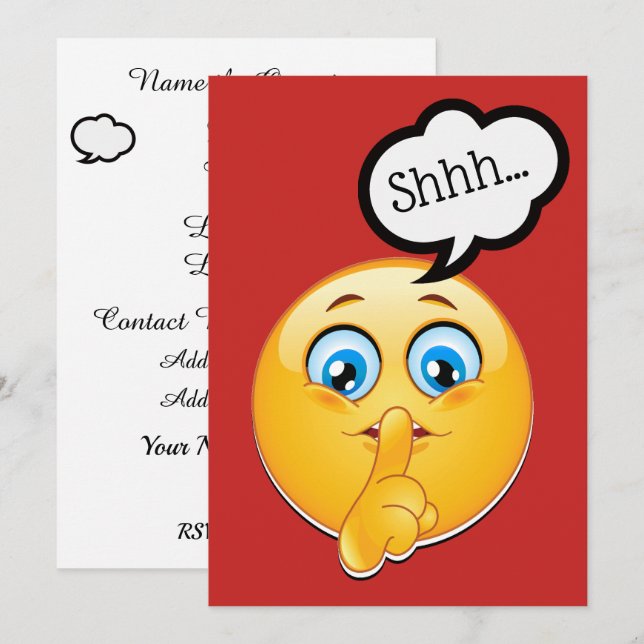 Fiesta sorpresa / Invitación a ducha (Anverso / Reverso)