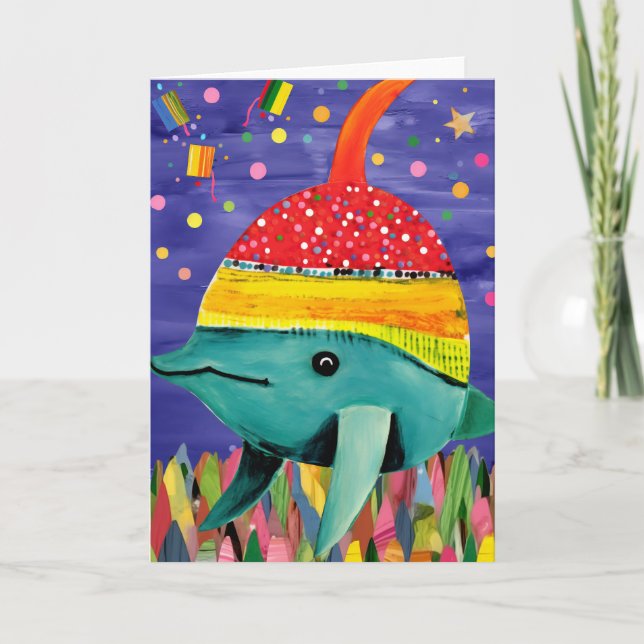 Fiesta Splash Whale: Tarjeta de cumpleaños para ni (Anverso)