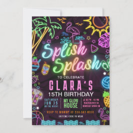 Fiesta Splish Splash 15ª Invitación Editable Fiest