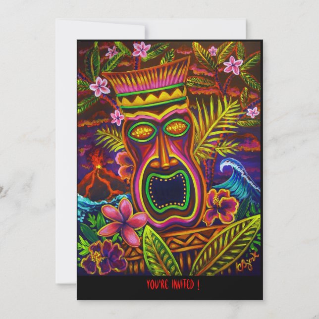 Fiesta Tacky Tiki de invitaciones CBjork (Anverso)