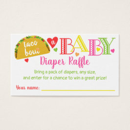 Fiesta Taco Baby Girl Shower Diaper Raffle Card