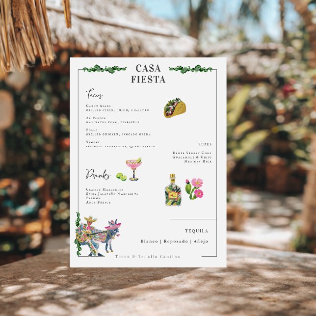 Fiesta Taco Bar Menu | Tequila Party Menu (Subido por el creador)