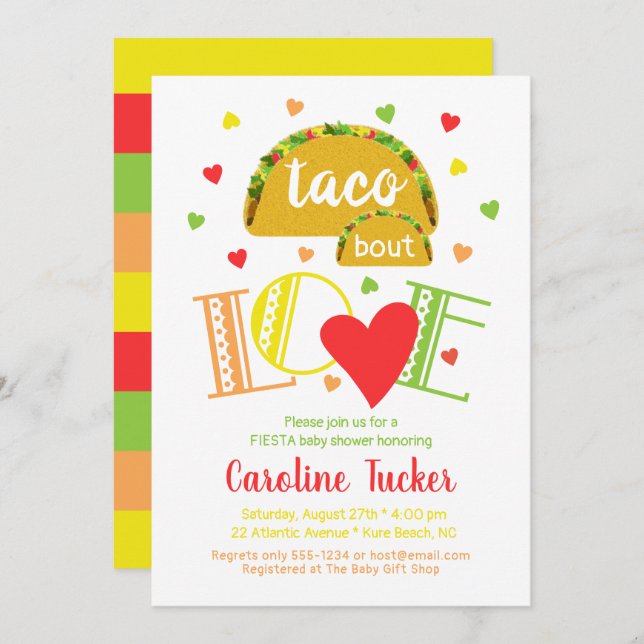 Fiesta Taco Bout Love Baby Shower Invitación (Anverso / Reverso)