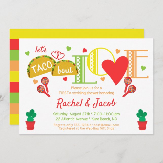 Fiesta Taco Bout Love Bridal Shower Invitación (Anverso / Reverso)