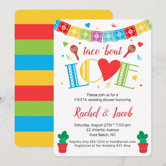 Fiesta Taco Bout Love Bridal Shower Invitación (Anverso / Reverso)