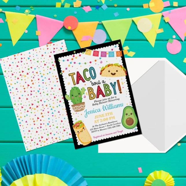 Fiesta Taco Sobre Una Invitación A Baby Shower (Subido por el creador)