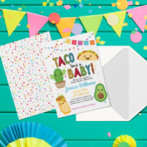 Fiesta Taco Sobre Una Invitación A Baby Shower