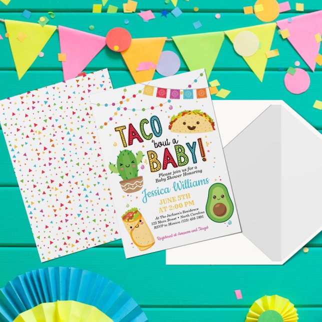 Fiesta Taco Sobre Una Invitación A Baby Shower (Subido por el creador)
