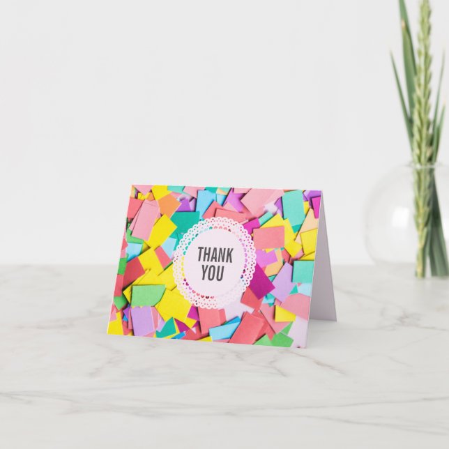 "Fiesta" - Tarjeta de agradecimiento de Boda dobla (Anverso)