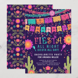 Fiesta Toda La Noche Bachelorette Party Invitación