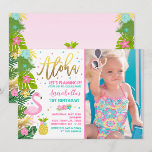 Fiesta tópico de Luau de la invitación del