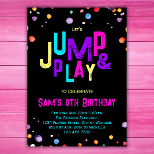 Fiesta Trampoline Birthday Invitación Salto Jugar