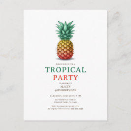 Fiesta Tropical con invitación de piña retro