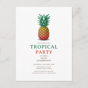 Fiesta Tropical con invitación de piña retro