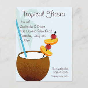 Fiesta tropical, invitación del cóctel