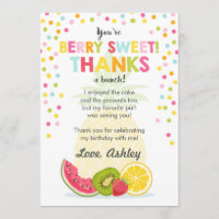 Fiesta Tutti Frutti cumpleaños Fruit Tarjeta de ag