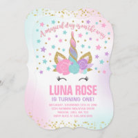 Fiesta unicornio mágico invitación de cumpleaños