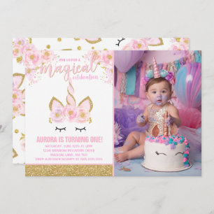 Fiesta unicornio mágico invitación de cumpleaños
