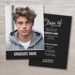 Fiesta y Invitación de fotografía de graduación cl