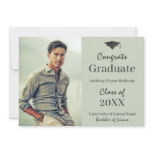Fiesta y Invitación de fotografía de graduado masc