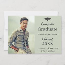 Fiesta y Invitación de fotografía de graduado masc