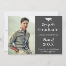 Fiesta y Invitación de fotografía de graduado masc