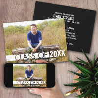 Fiesta y Invitación de fotografía de graduados mod